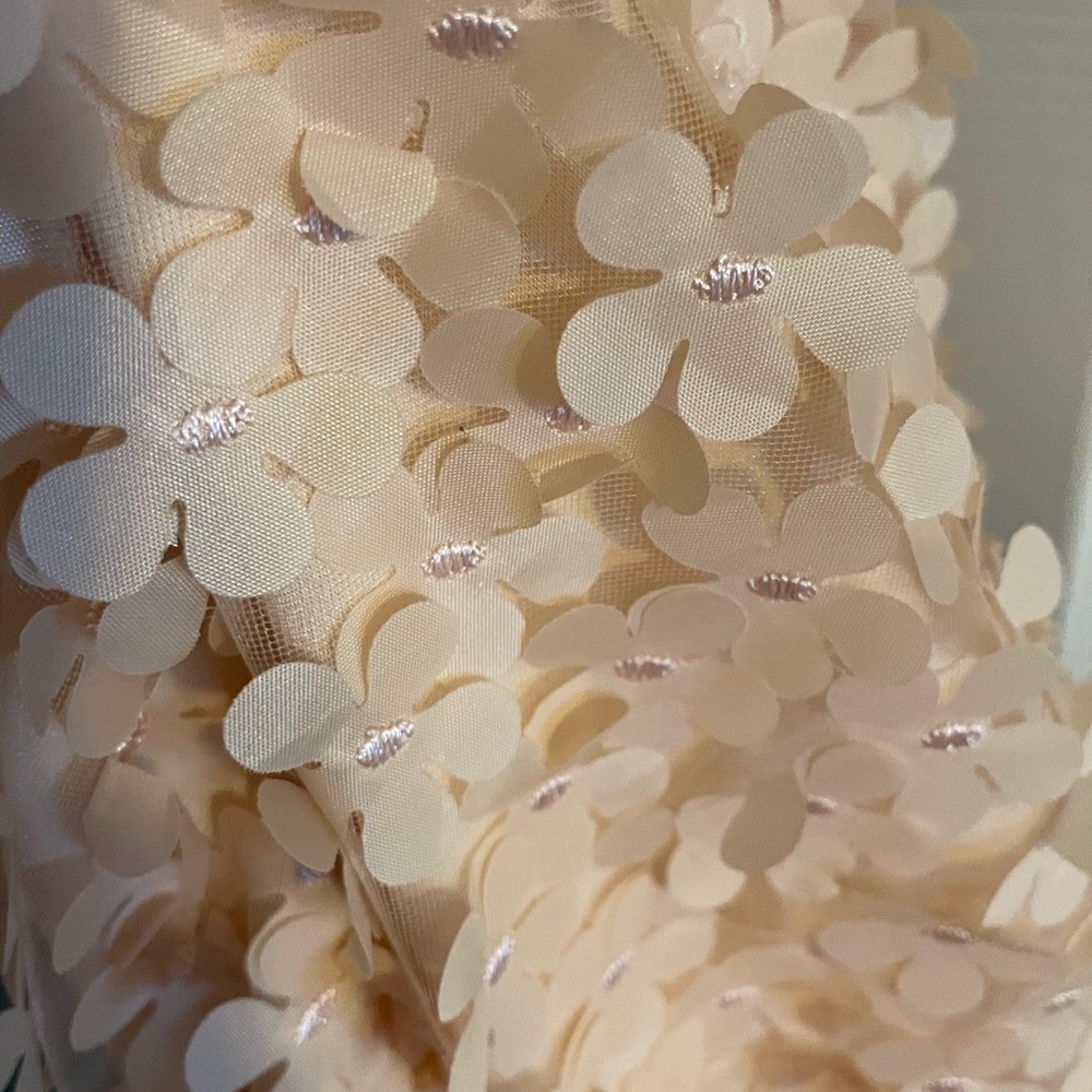 ANTHROPOLOGIE 3D FLORAL EMBELLISHED MINI DRESS PEACH SIZE S - Picture 9 of 10
